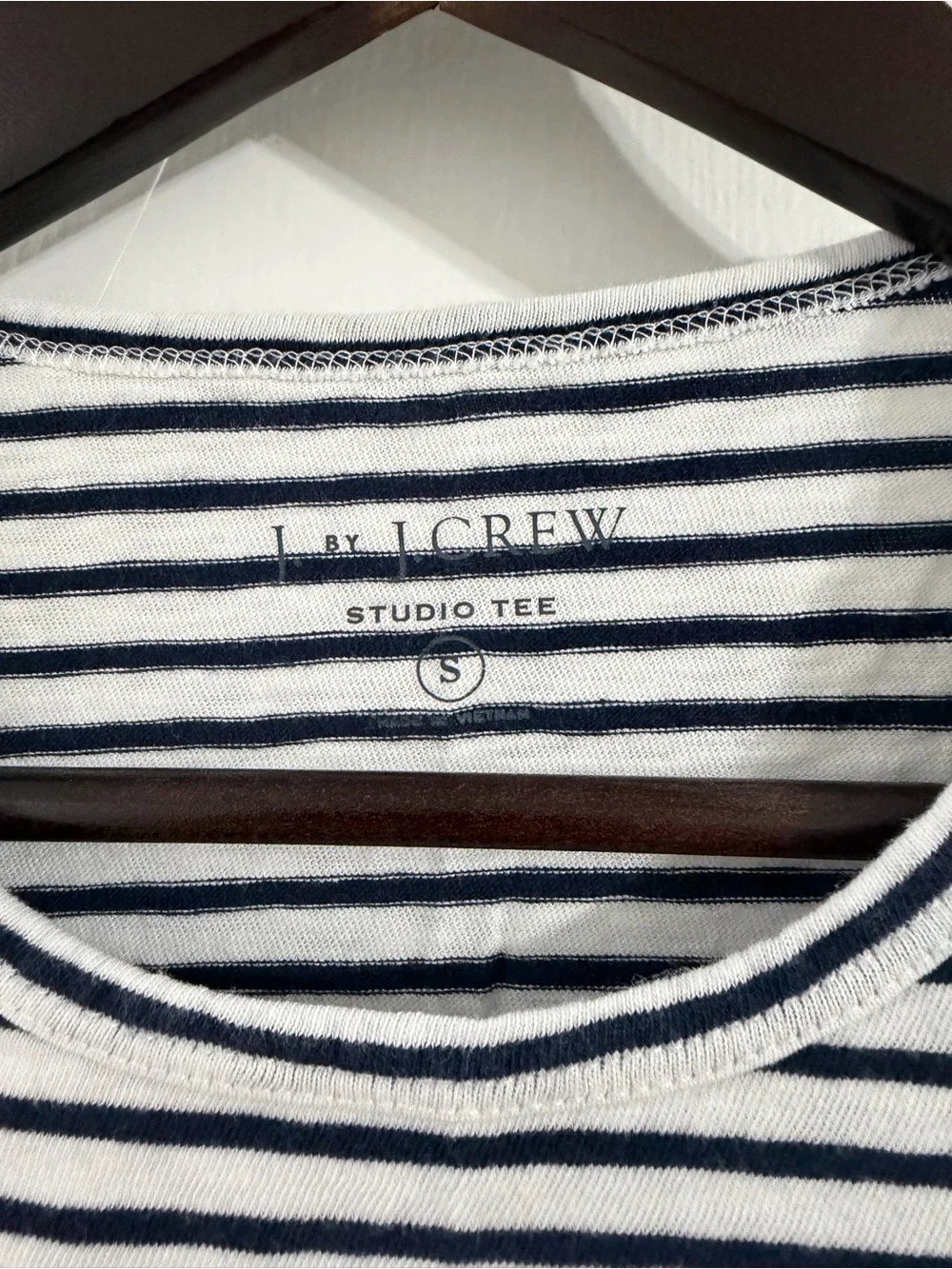 Navy & White Striped Crewneck Tee